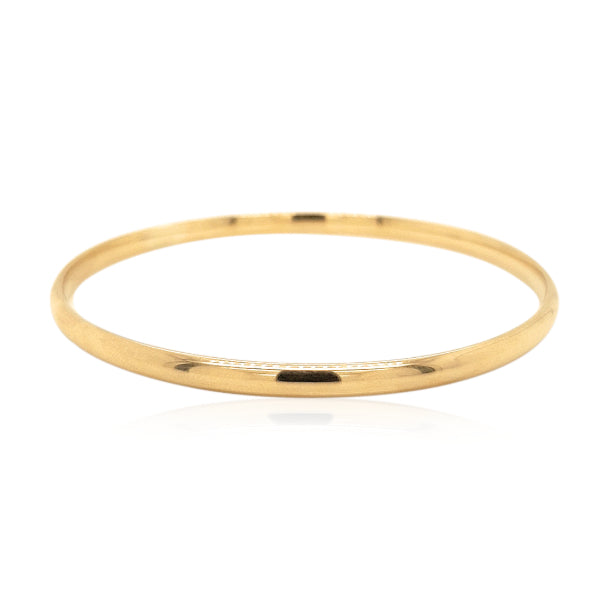 Plain golf bangle in 9ct yellow gold - 4mm wide