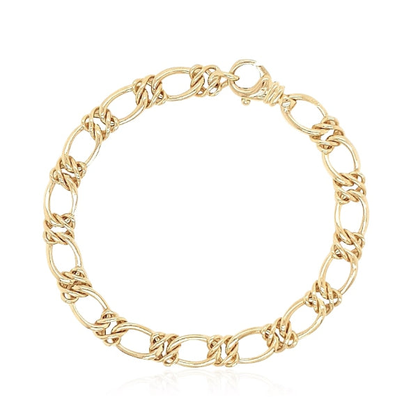 19cm celtic weave oval curb bracelet in 9ct yellow gold