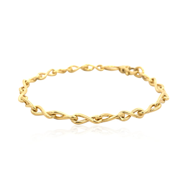 19cm figure 8 paperlink bracelet in 9ct yellow gold