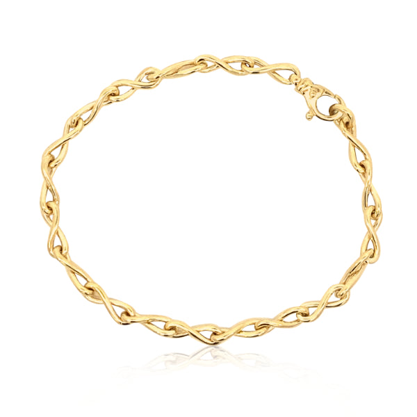 19cm figure 8 paperlink bracelet in 9ct yellow gold
