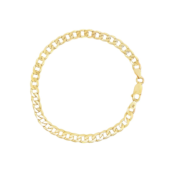 Heavy curb bracelet in 9ct yellow gold - 22cm