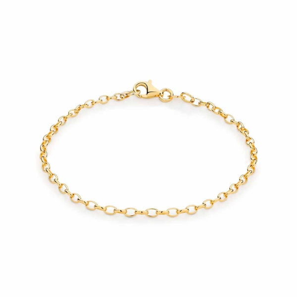 Oval belcher bracelet in 9ct yellow gold