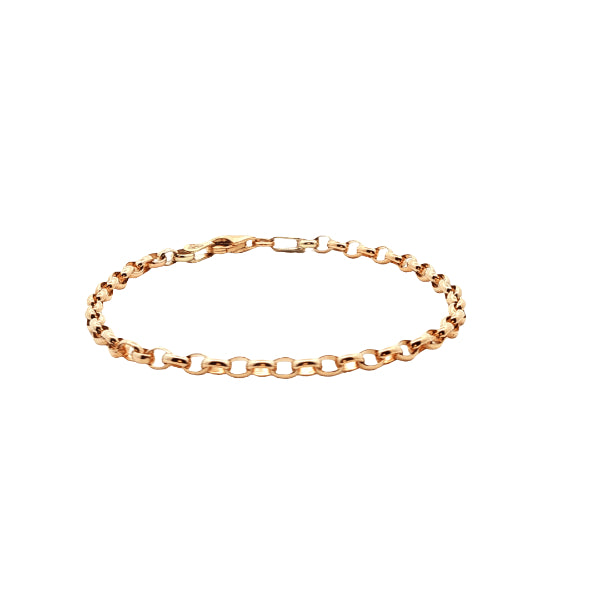 Oval belcher bracelet in 9ct yellow gold