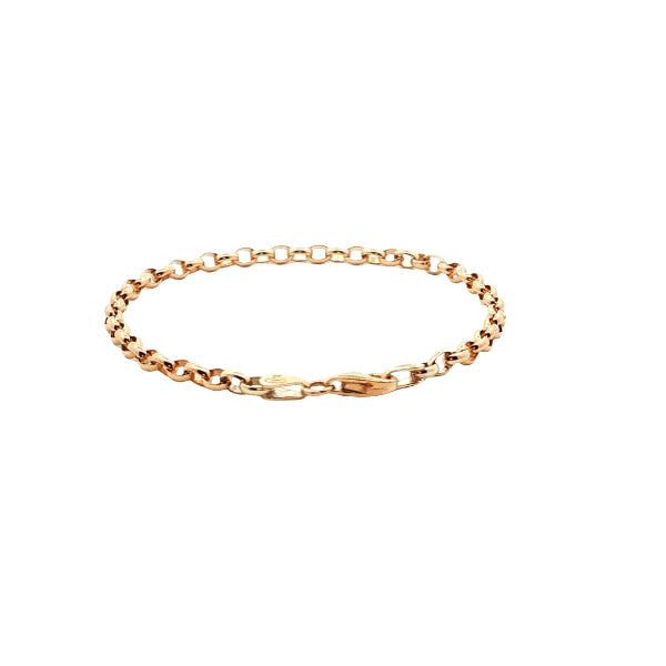 Oval belcher bracelet in 9ct yellow gold