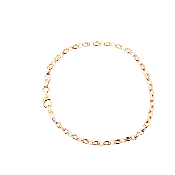 Oval belcher bracelet in 9ct yellow gold