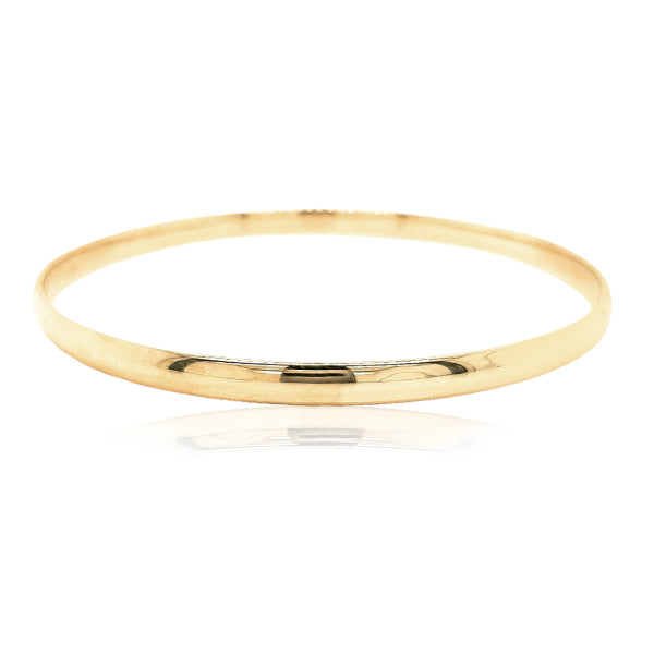 Plain bangle in 9ct yellow gold 4mm wide