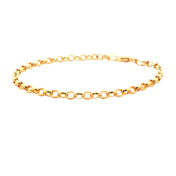 Oval belcher bracelet in 9ct yellow gold