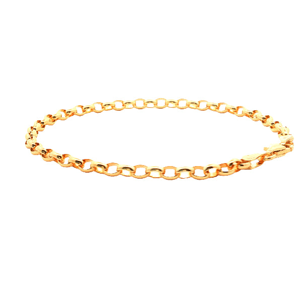 Oval belcher bracelet in 9ct yellow gold