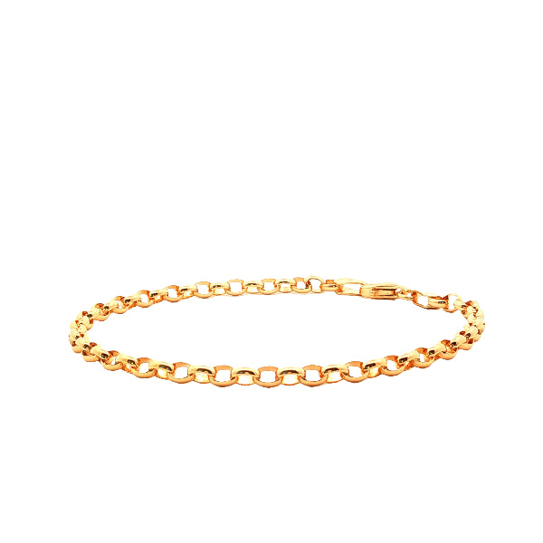 Oval belcher bracelet in 9ct yellow gold