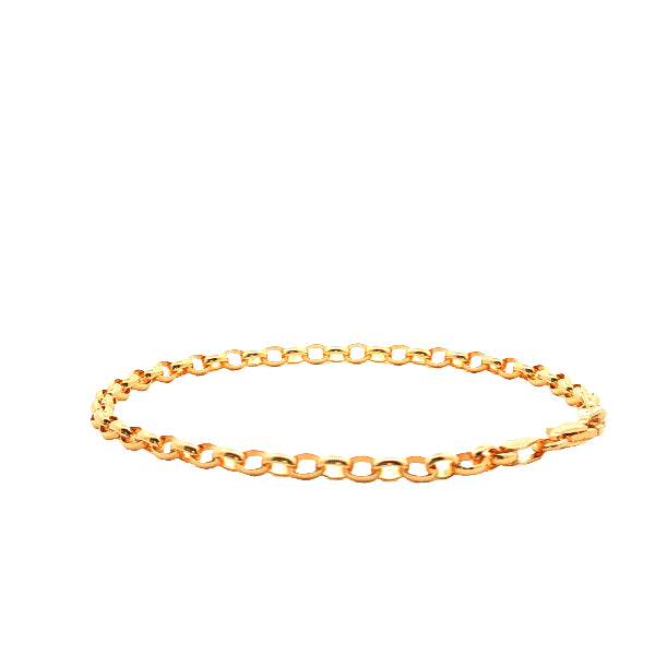 Oval belcher bracelet in 9ct yellow gold