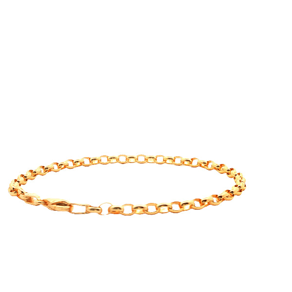 Oval belcher bracelet in 9ct yellow gold