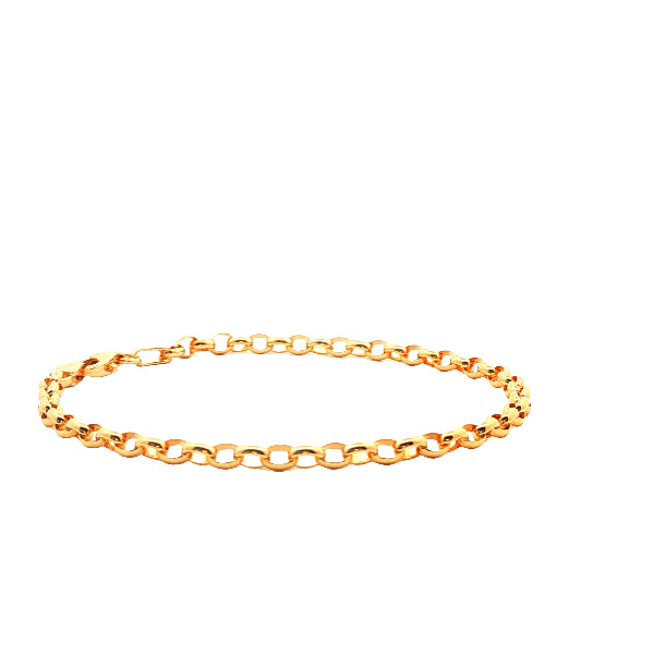 Oval belcher bracelet in 9ct yellow gold