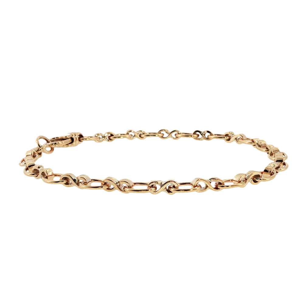 Oval cable infinity bracelet in 9ct yellow gold