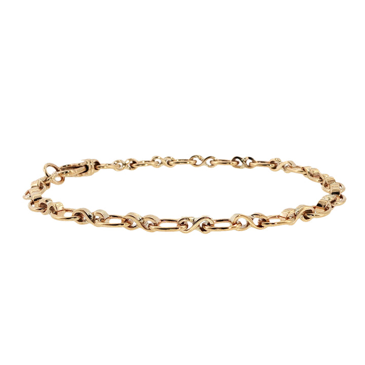 Oval cable infinity bracelet in 9ct yellow gold