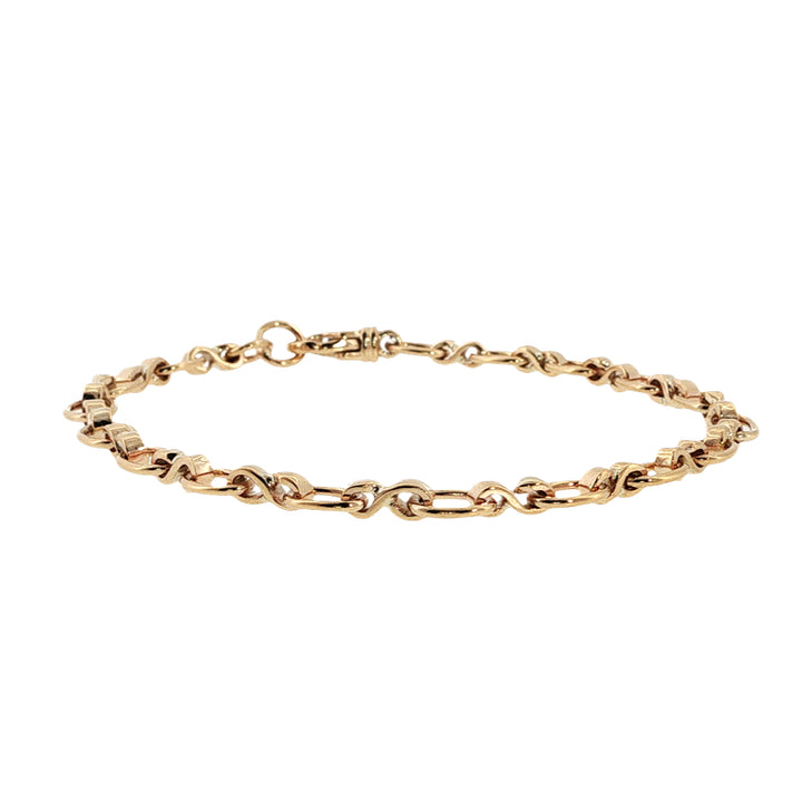 Oval cable infinity bracelet in 9ct yellow gold