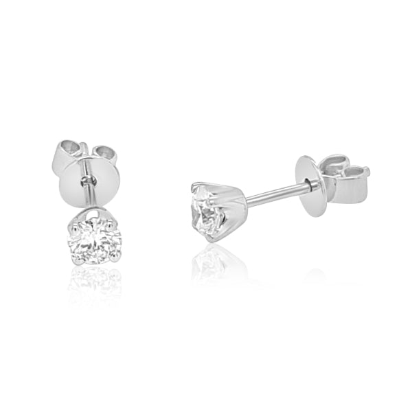 Diamond stud earrings in 9ct white gold - 0.34ct