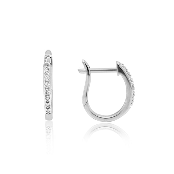 Diamond huggie earrings in 9ct white gold