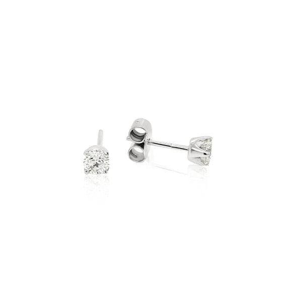 Diamond stud earrings in 9ct white gold - TDW 0.69ct