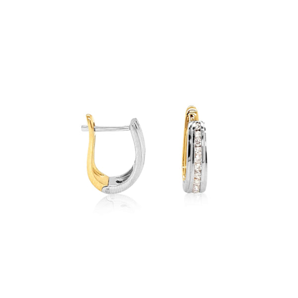Two tone diamond huggies in 9ct gold- 0.33ct