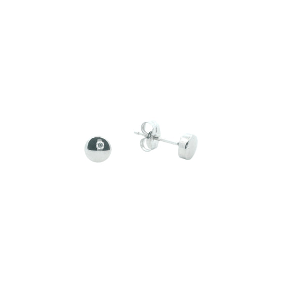 Circle stud earrings in 9ct white gold - 4mm