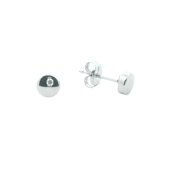 Circle stud earrings in 9ct white gold - 4mm