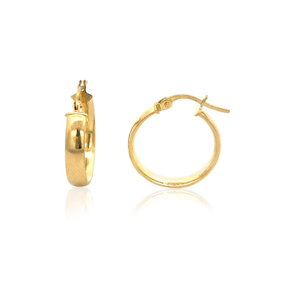 Comfort curve hoop earrings in 9ct yellow gold