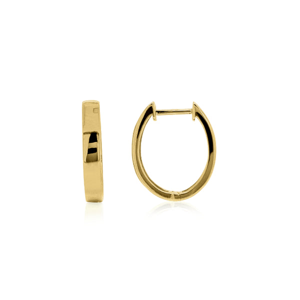 Oval huggie earrings in 9ct gold