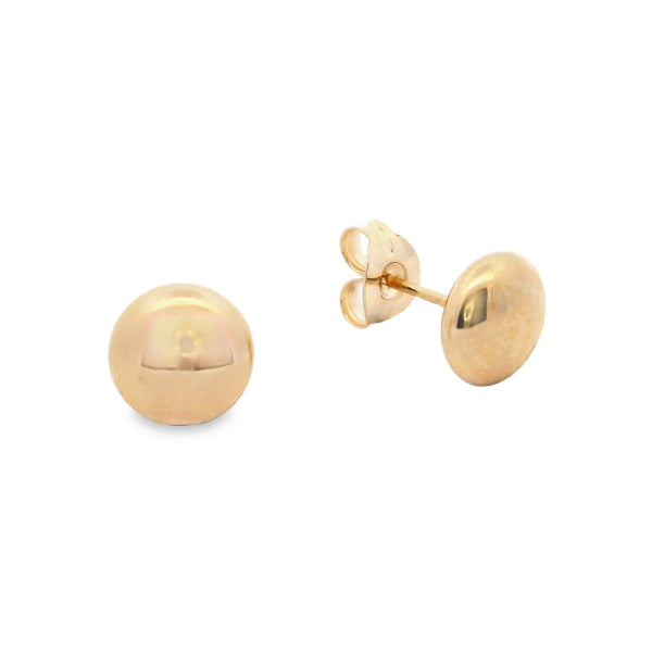 Flat stud earrings in 9ct yellow gold - 6mm