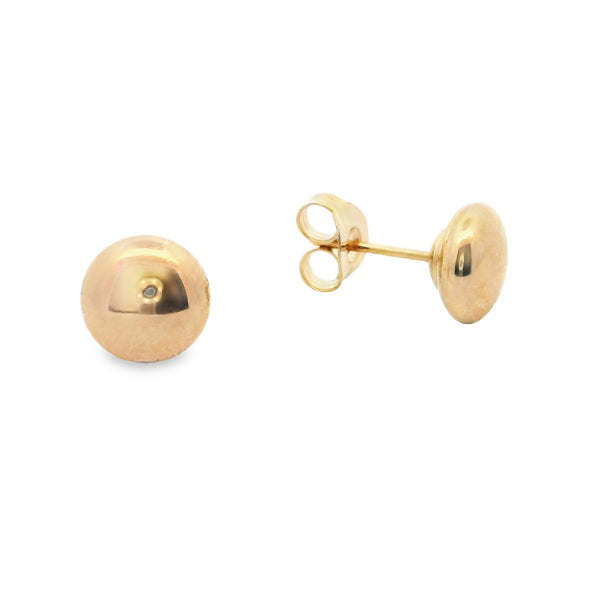Flat stud earrings in 9ct yellow gold - 6mm
