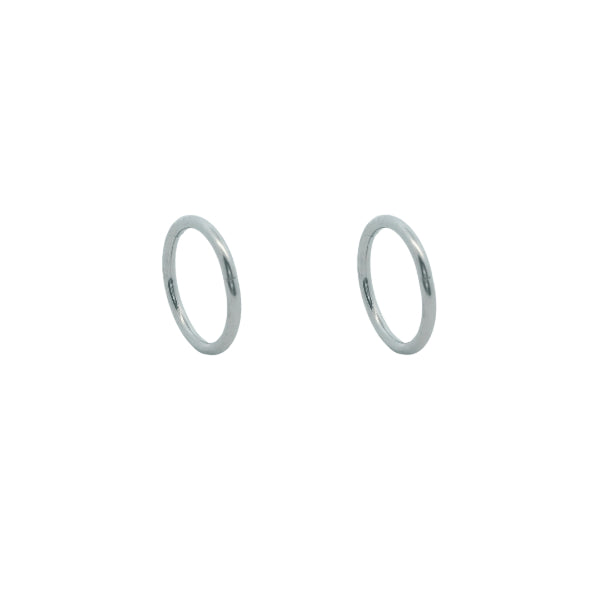 Sleeper earrings in 9ct white gold - 12mm