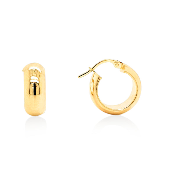 Half round hoop earrings in 9ct gold - 10mm