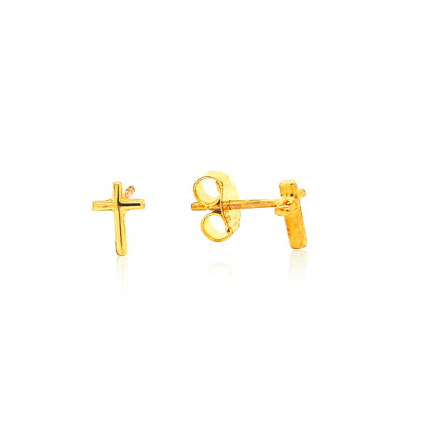 Cross earrings in 9ct gold