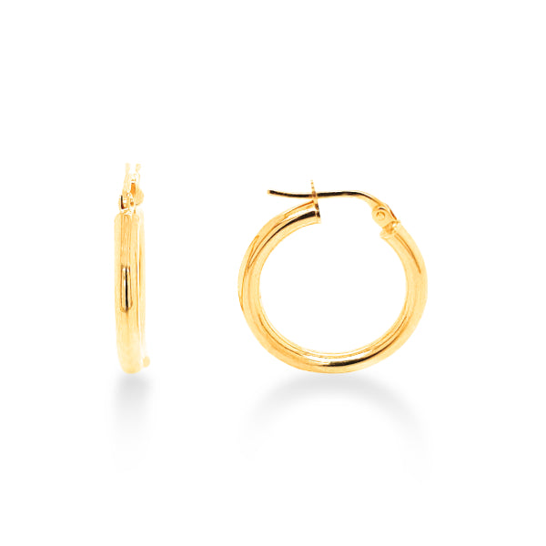 Hoops earrings in yellow gold - 15mm