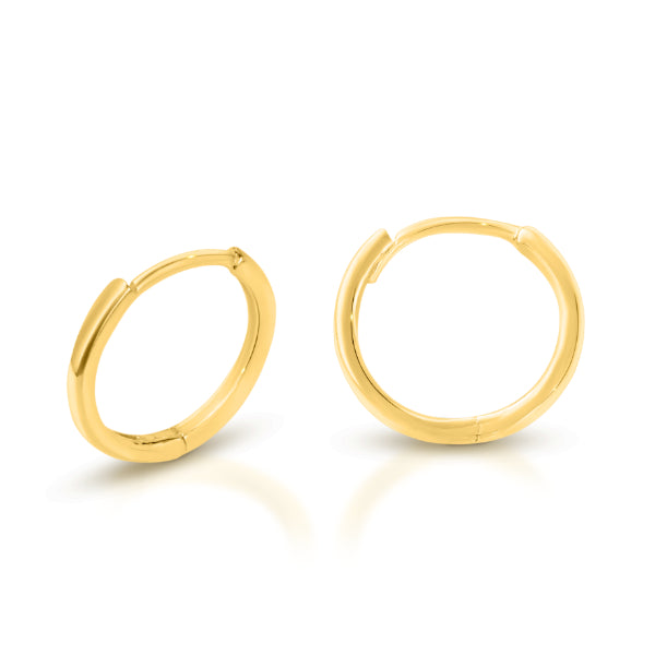 Plain huggie earrings in 9ct gold - 10mm