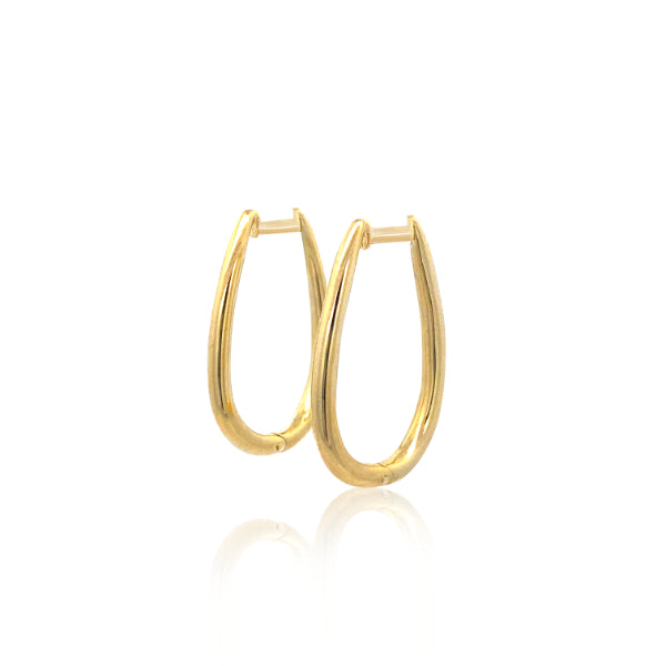 9ct yellow gold oval Hoops