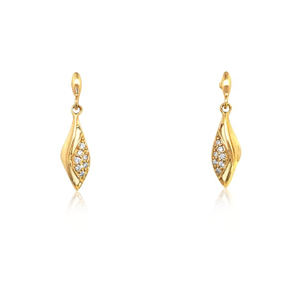 Fancy CZ drop earrings in 9ct yellow gold