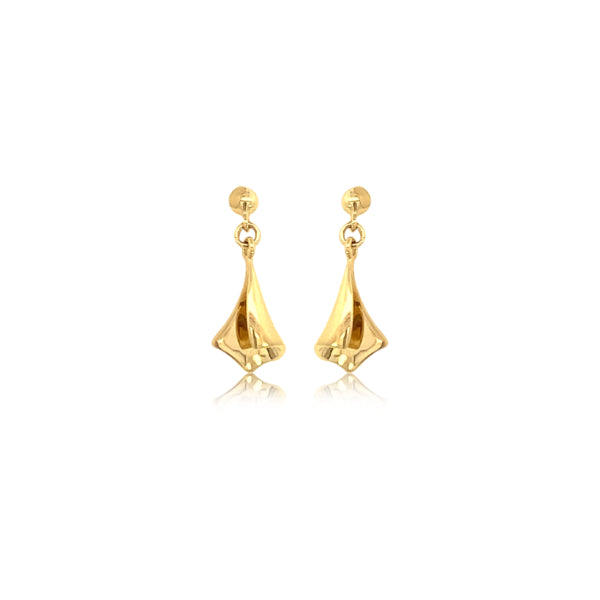 Overlap drop earrings in 9ct yellow gold