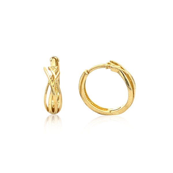 Weave huggie earrings in 9ct yellow gold