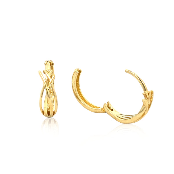 Weave huggie earrings in 9ct yellow gold