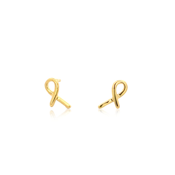 Ribbon stud earrings in 9ct yellow gold
