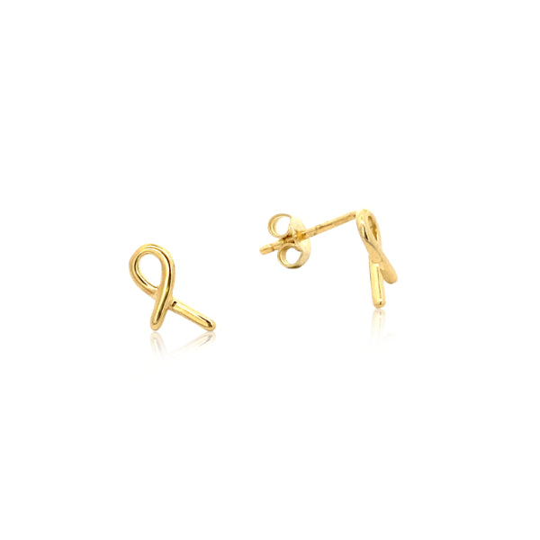 Ribbon stud earrings in 9ct yellow gold