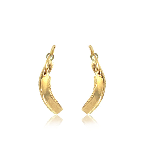 Textured spiral hoops in 9ct yellow gold