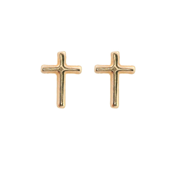 Cross stud earrings in 9ct rose gold