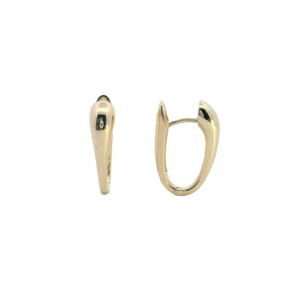 Tapering huggie hoop earrings in 9ct yellow gold