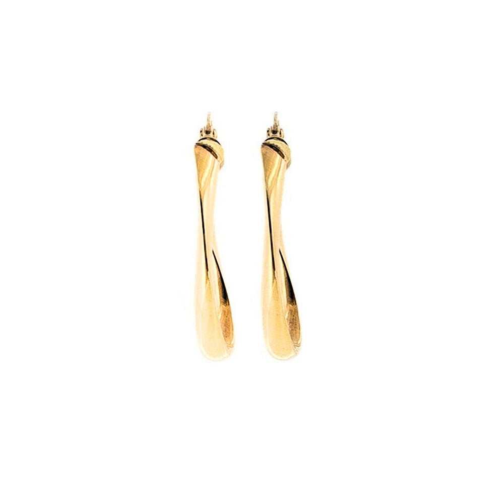 Oval twist hoop earrings in 9ct yellow gold