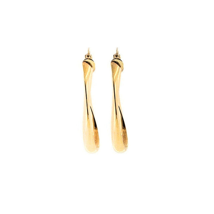 Oval twist hoop earrings in 9ct yellow gold
