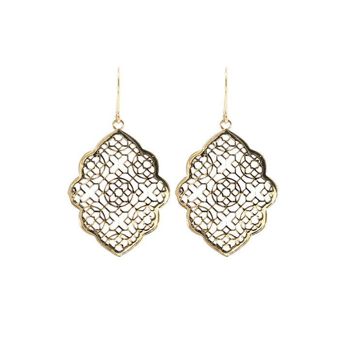 filigree hook earrings in 9ct yellow gold