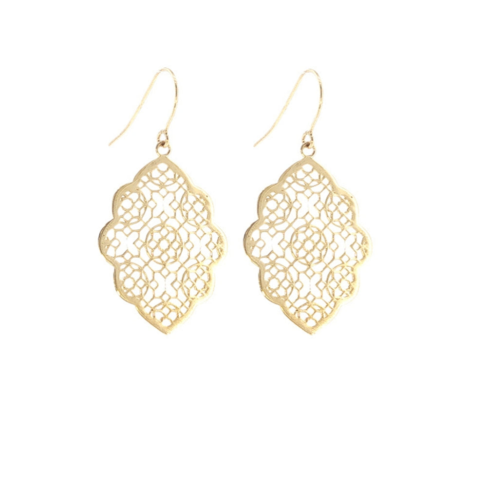 filigree hook earrings in 9ct yellow gold