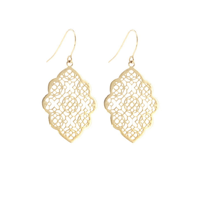 filigree hook earrings in 9ct yellow gold