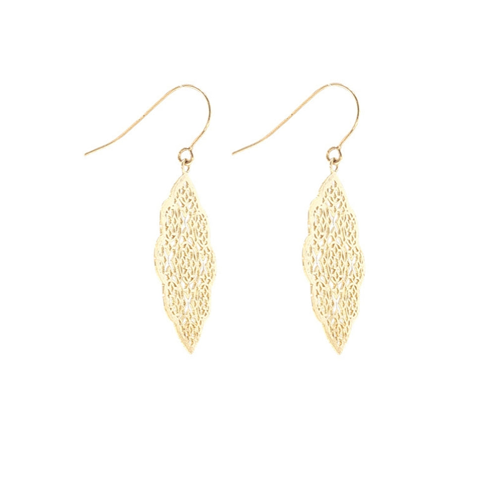 filigree hook earrings in 9ct yellow gold